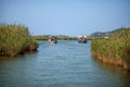 TURKEY, DALYAN, MUGLA - JULY 19, 2014: Touristic River Boats wit