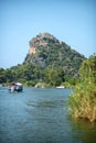 TURKEY, DALYAN, MUGLA - JULY 19, 2014: Touristic River Boats wit