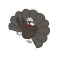 Turkey dancing. Sketch of funny cute cartoons bird hand drawn art design stock vector illustration