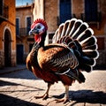 Turkey farm animal living in domestication, part of agricultural industry