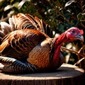 Turkey farm animal living in domestication, part of agricultural industry