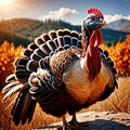 Turkey farm animal living in domestication, part of agricultural industry