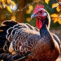 Turkey farm animal living in domestication, part of agricultural industry