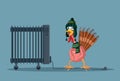 Turkey Feeling Cold Suffering During Energy Crisis Vector Illustration Royalty Free Stock Photo