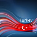 Turkey flag background. Abstract turkish flag in the blue sky. National holiday card design. State banner, turkey poster, Royalty Free Stock Photo