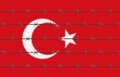 Turkey Flag Barbed Wires Royalty Free Stock Photo