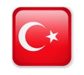 Turkey Flag. Bright Square Icon on a white background Royalty Free Stock Photo