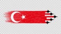 Turkey flag with military fighter jets isolated on png or transparent ,Symbols of Turkey,template for banner,card,advertising,