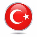 turkey flag round button, sticker Royalty Free Stock Photo