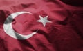 Turkey Flag Rumpled Close Up Royalty Free Stock Photo