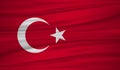 turkey flag vector. Vector flag of turkey blowig in the wind. Royalty Free Stock Photo