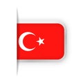 Turkey Flag Vector Bookmark Icon Royalty Free Stock Photo