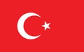 Turkey flag vector graphic. Rectangle Turkish flag illustration. Turkey country flag is a symbol of freedom, patriotism and Royalty Free Stock Photo