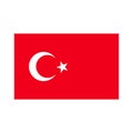 Turkey flag, vector icon. Turkish flag color red isolated on Royalty Free Stock Photo