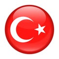 Turkey Flag Vector Round Icon Royalty Free Stock Photo