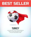 Turkey football or soccer ball. Football national team. Vector illustration