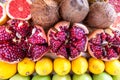 Turkey, fresh fruits in Istanbul Spice Bazaar, part of the Grand Bazaar in Fatih historic district