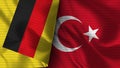 Turkey and Germany Realistic Flag Ã¢â¬â Fabric Texture Illustration