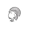 Turkey hand drawn sketch icon.