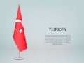 Turkey hanging flag on stand. Template forconference banner