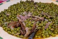 Turkey, healthy meat with peas in Mexican style.