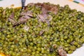 Turkey, healthy meat with peas in Mexican style.