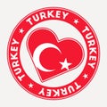 Turkey heart flag badge.