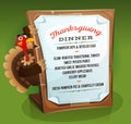 Turkey Holding Thanksgiving Dinner Menu Royalty Free Stock Photo