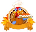 Turkey holds Pie Royalty Free Stock Photo