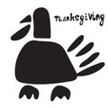 Turkey icon symbol. Thanksgiving Theme and phrase. Doodle poultry element in trendy style Royalty Free Stock Photo