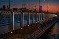 Turkey, Istanbul, 26 April 2023:View towards abridge in Istanbul by night Royalty Free Stock Photo