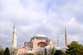 Blue mosque sultanahmet in istanbul and its minaret. Royalty Free Stock Photo