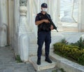 Turkey, Istanbul, Cankurtaran Mh., Fatih, Topkapi Palace, Gate of Salutation, honor guard at the entrance to the palace Royalty Free Stock Photo