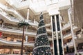 Turkey, Istanbul, December 20, 2019: Beautifully decorated New Year tree in a shopping center in Istanbul Royalty Free Stock Photo