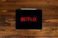 Netflix Logo on Apple ipad 12.9 screen Royalty Free Stock Photo