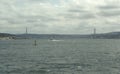 Turkey, Istanbul, ferry from the Kabatas Station to the Prince Islands, view of the Bosphorus Bridge Royalty Free Stock Photo