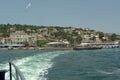 Turkey, Istanbul, ferry from the Kabatas Station to the Prince Islands, view of the Heybeliada island