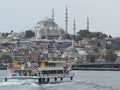 Turkey - Istanbul - Ferry and the Mausoleum of Sultan Suleyman