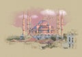 Turkey Istanbul, graphics on old paper Royalty Free Stock Photo