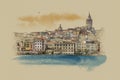 Turkey Istanbul, graphics on old paper