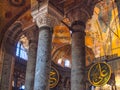 Turkey, Istanbul, Hagia Sophia, Calligraphic Panes, frescoed ceiling Royalty Free Stock Photo