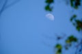 Turkey Istanbul, A Half-Moon Showing Itself in the Daytime Sky Royalty Free Stock Photo