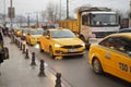 Turkey istanbul 12 january 2023. Taxi car in the street in Istanbul