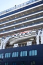 Turkey istanbul 19 june 2023.Cruise ship with the river pilots boat attached. Close up.