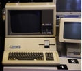 Exhibition of old Apple Macintosh Classic Personal computers Royalty Free Stock Photo