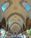 Turkey, Istanbul, Rustem Pasa, Erzak Ambari Sok. No:92, 34116 Fatih, Spice Bazaar, interior and ceiling of the passage