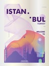 Turkey Istanbul skyline city gradient vector poster
