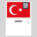 Turkey, Istanbul vector postcard design with Turkish flag Royalty Free Stock Photo