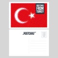 Turkey, Istanbul vector postcard design with Turkish flag