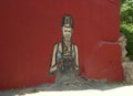 Turkey, Istanbul, 65 Yildirim Cd., graffiti girl on the wall of the house